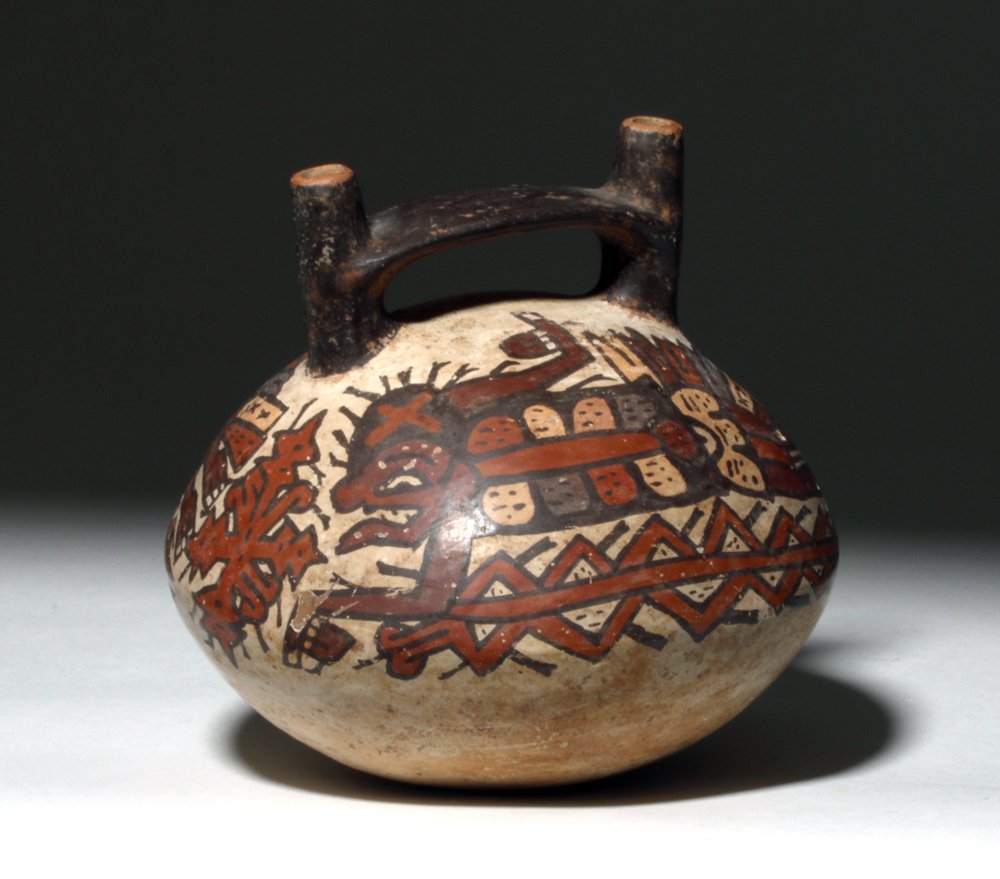 Nazca Polychrome Bridge-Spout Vessel - Underworld Gods (1 of 4)