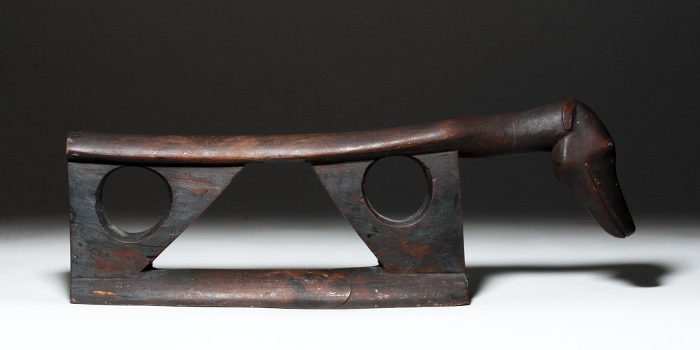 20th C. African Headrest - Dog with Metal Eyes (1 of 5)