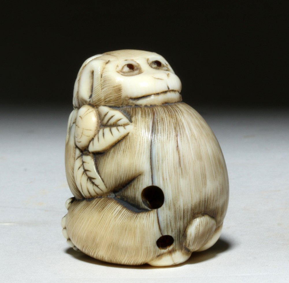 Signed Japanese Ivory Netsuke – Monkey (1 of 6)