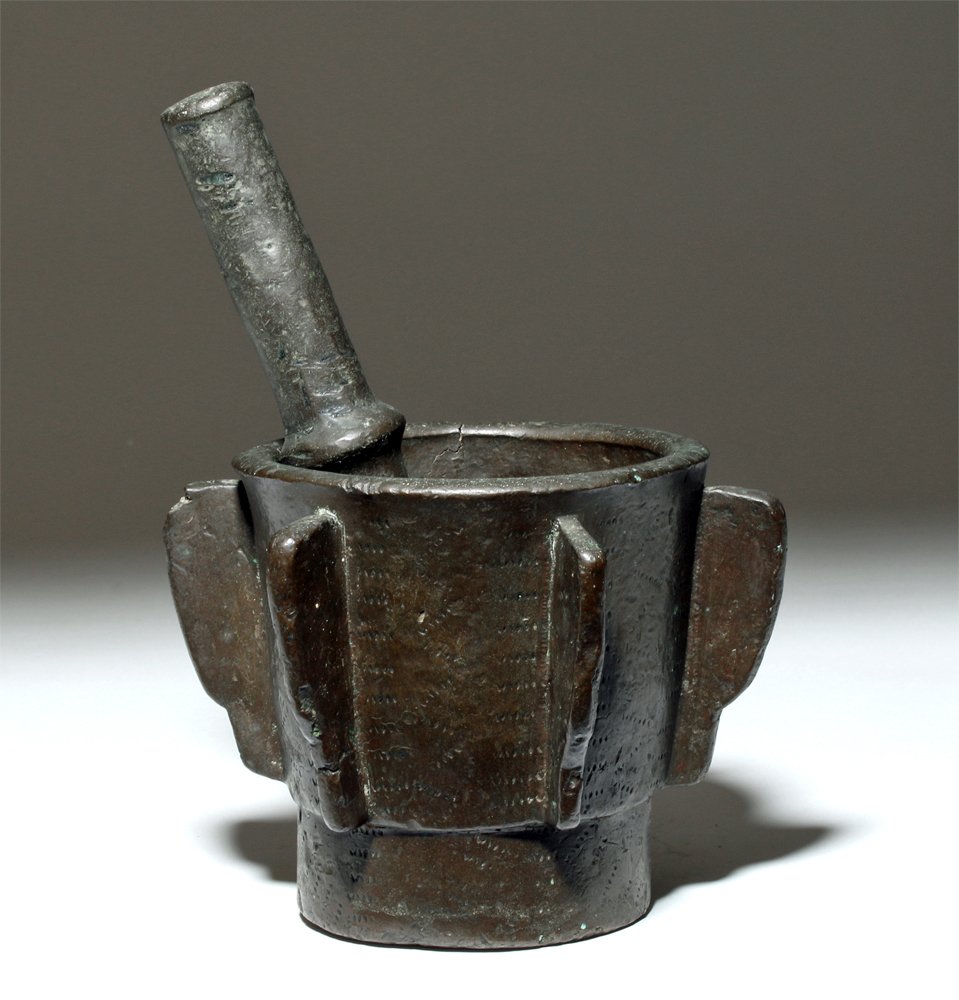15th C. European Bronze  Mortar + Pestle (1 of 2)