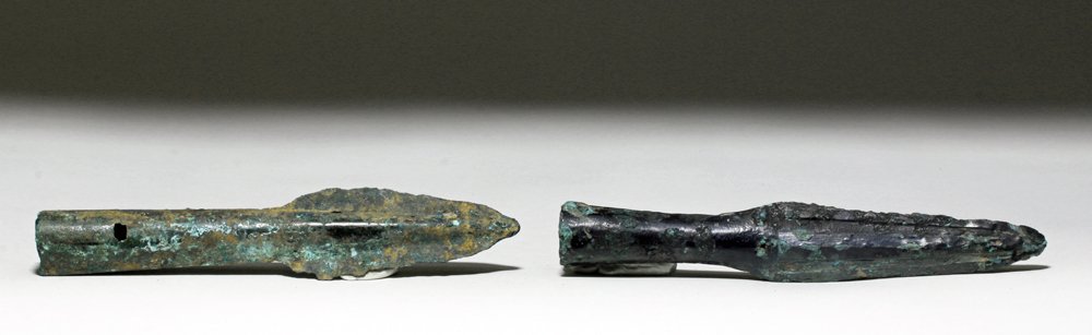 Pair Chinese Bronze Age Spearheads, ex-Piscopo (1 of 2)
