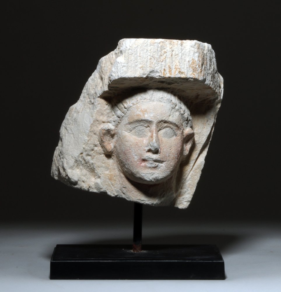 Romano Egyptian Limestone Bust (1 of 4)
