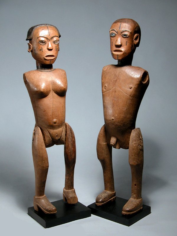 Matched Pair of African Ibibio Ancestral Puppets (1 of 5)