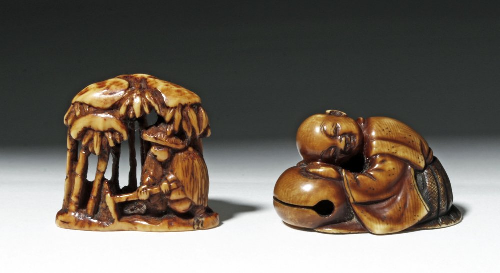 19th C. Japanese Edo Ivory Netsukes (pr) (1 of 5)