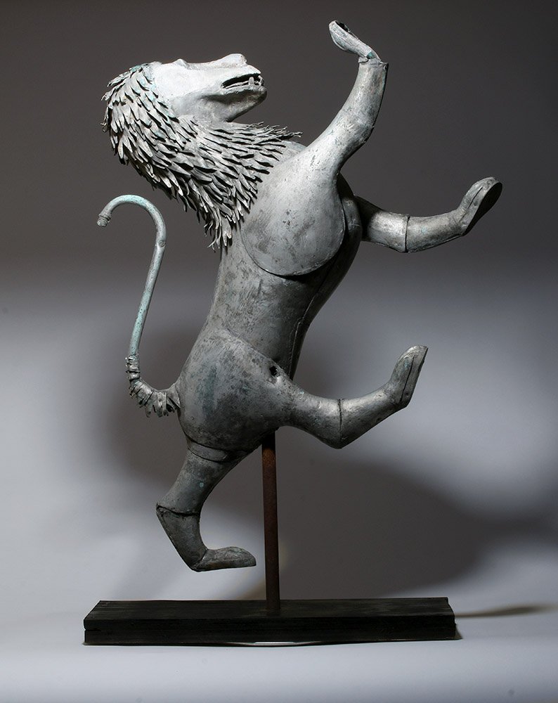 Unusual 19thC. German Lead Rampant Lion (1 of 7)