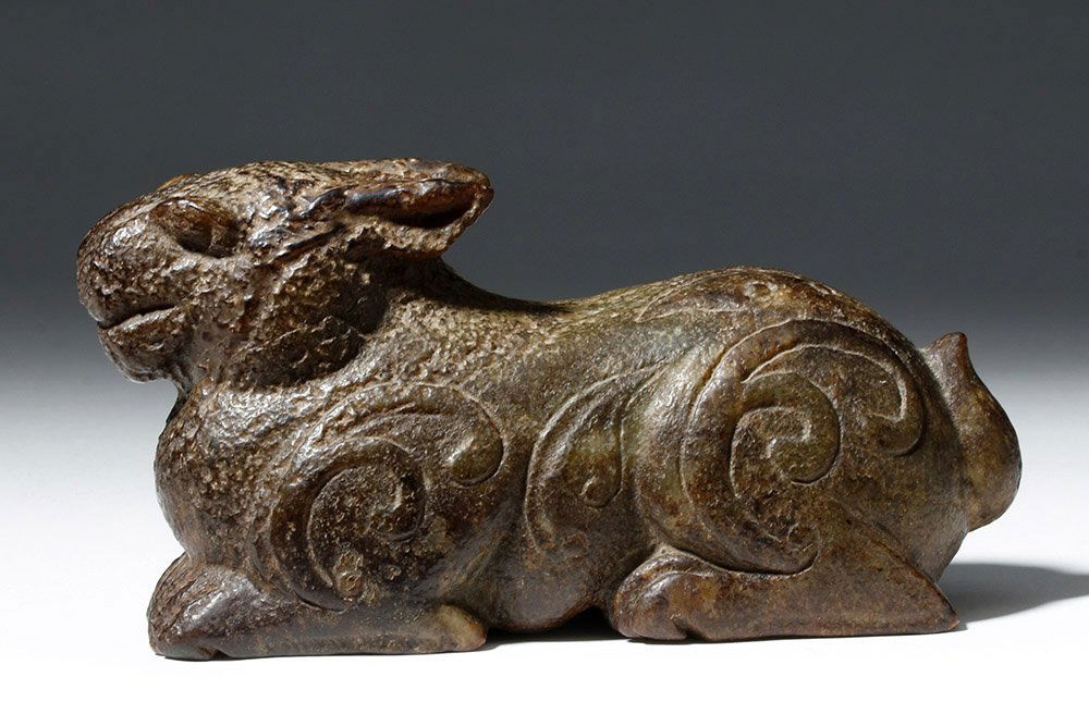 Large Chinese Ming / Qing Dynasty Carved Jade Rabbit (1 of 9)