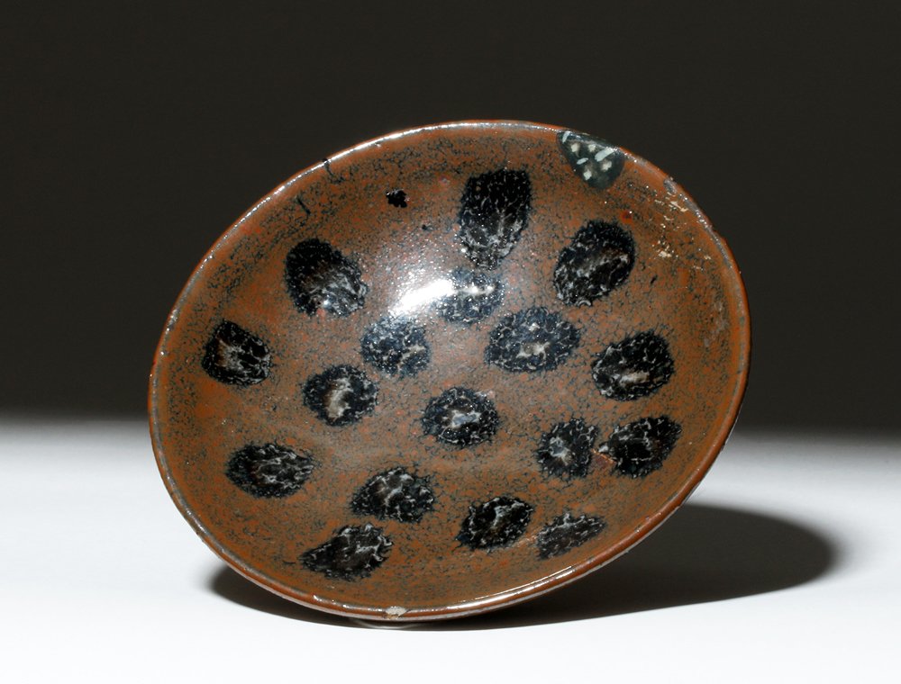 Rare Chinese Sung Dynasty Hare's Fur, Splashed Plate (1 of 3)