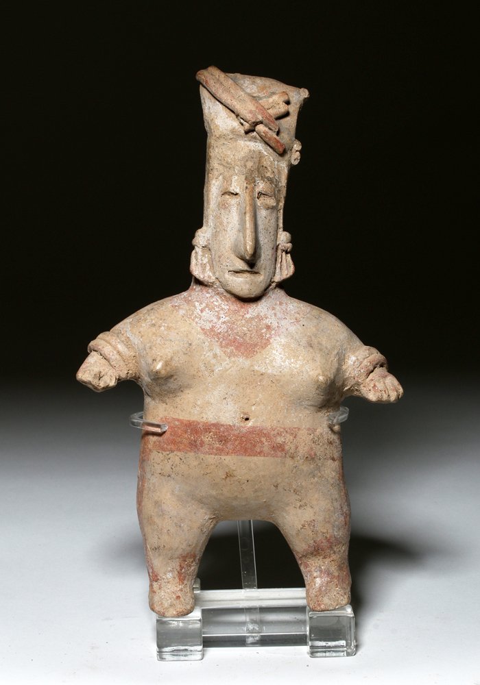 Jalisco Bichrome Clay Standing Female Figure (1 of 4)