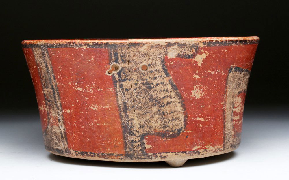 Mayan Polychrome Bowl with Button Feet (1 of 6)