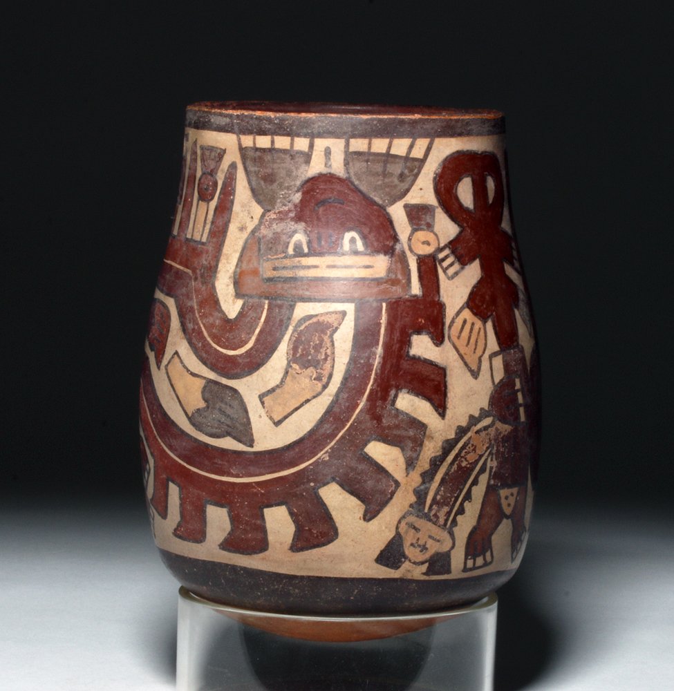 Nazca Polychrome Jar - Animal-Skin Headdress (1 of 4)