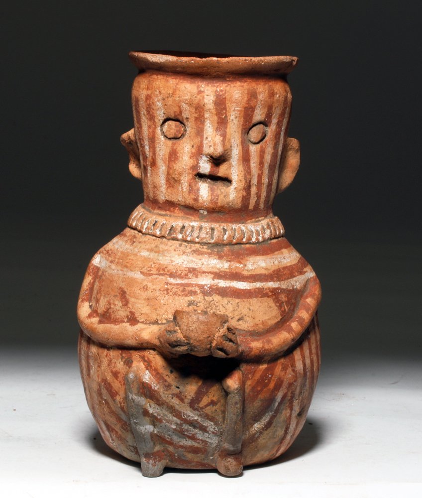 Venezuelan Polychrome Pottery Figural Vessel (1 of 4)