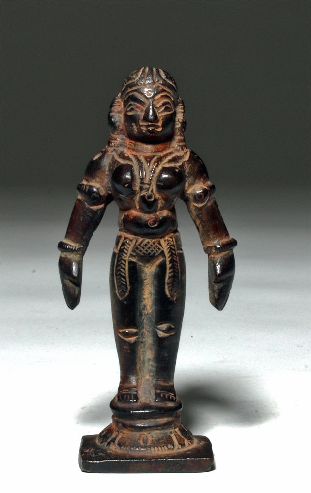 19th C. Miniature Indian Bronze Deity Figure (1 of 2)