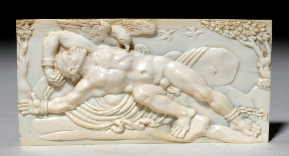 17th C. German Ivory Plaque of Prometheus (1 of 4)