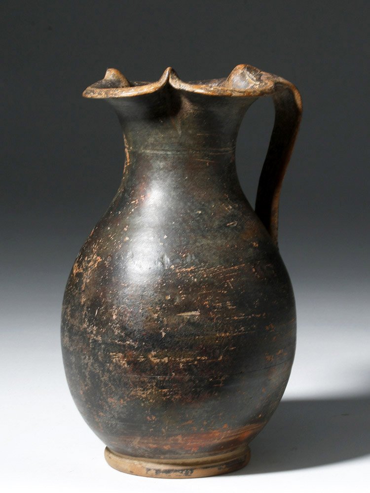 Greek Campanian Blackware Oinochoe (Jug) (1 of 6)
