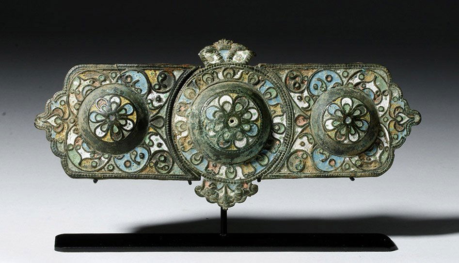Byzantine Enameled Bronze Belt Buckle (1 of 4)