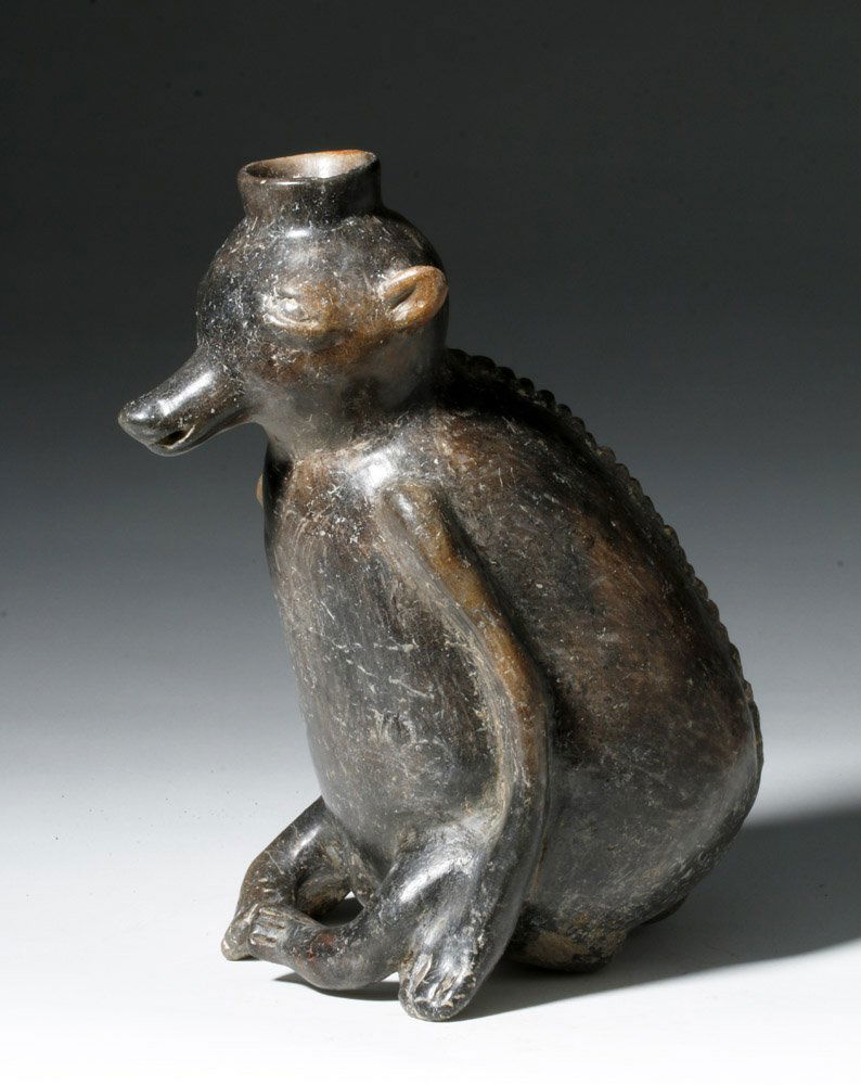 Rare Jalisco Brownware Seated Dog Effigy Jar (1 of 6)