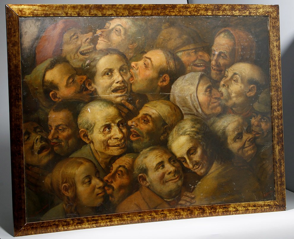 19th C. Spanish Oil Painting - "Amor, Furor y Terror" (1 of 4)