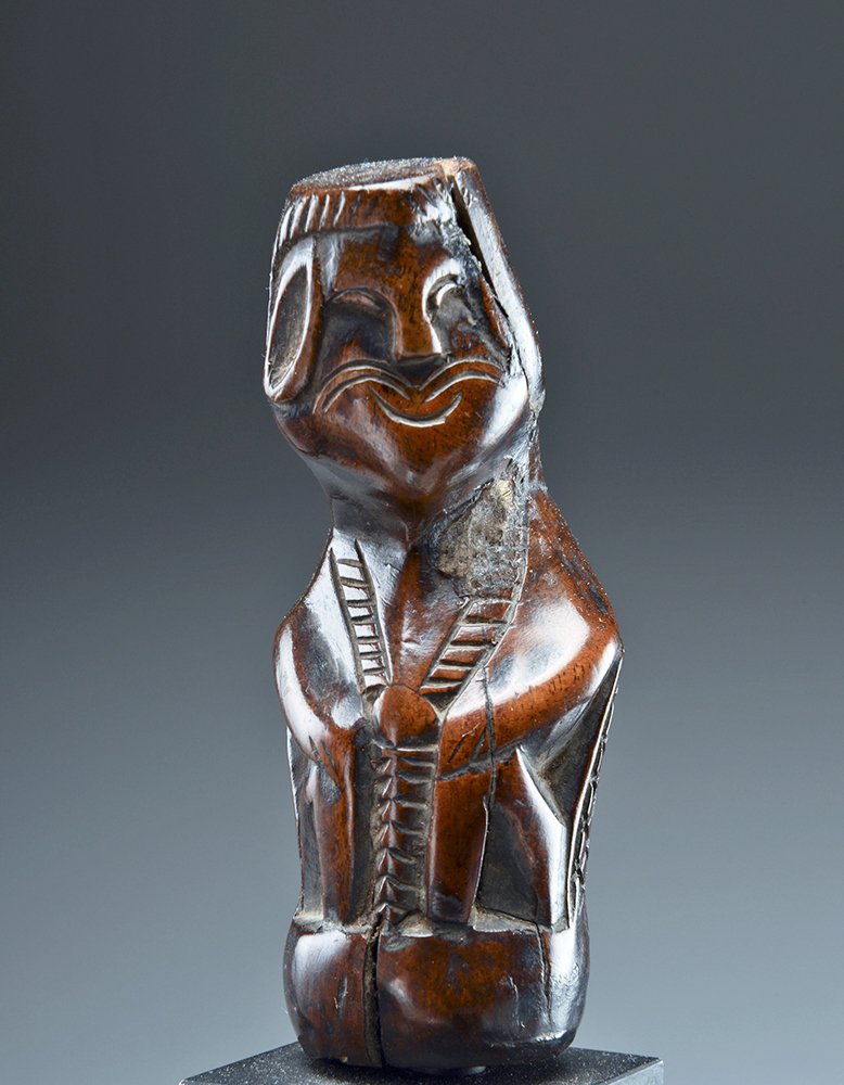 19th C. Indonesian Wood Kris Handle - Demon / Diety (1 of 4)