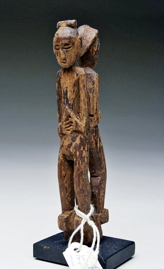 19th C. Ngaju Dayak Wood Charm Figure - Janus Body (1 of 3)
