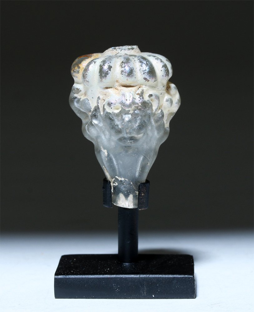 Rare Roman Iridescent Glass Stopper in Lion Form (1 of 6)