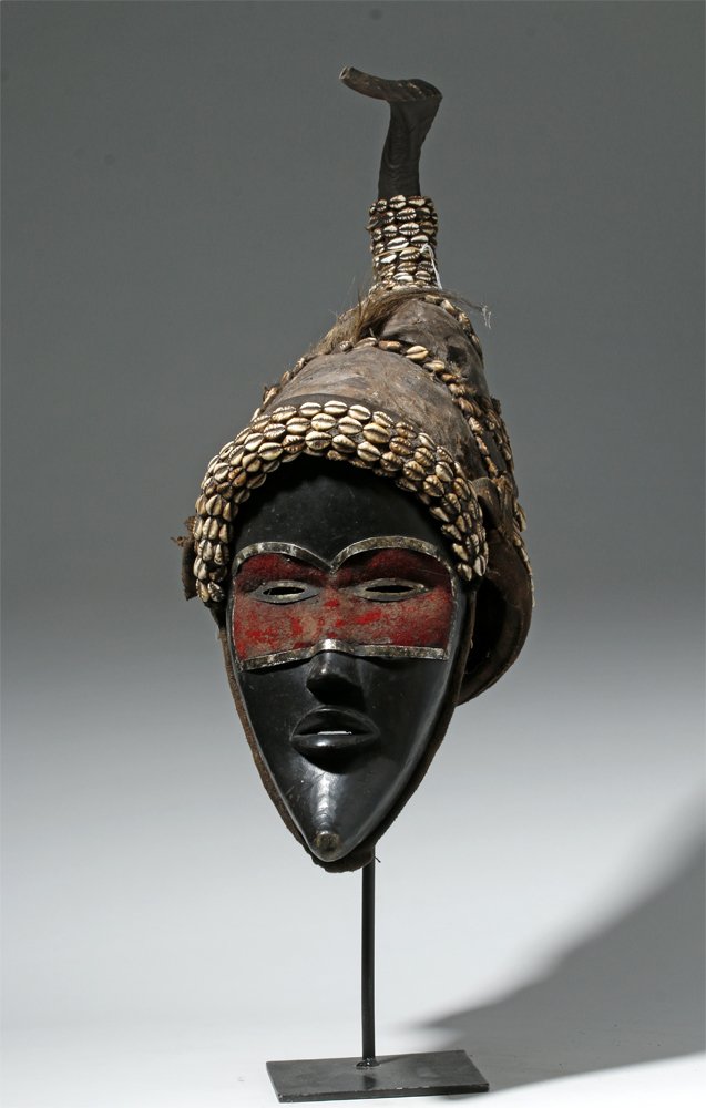 Huge Dan Wood Initiation Mask - Horn, Hide & Metal (1 of 4)