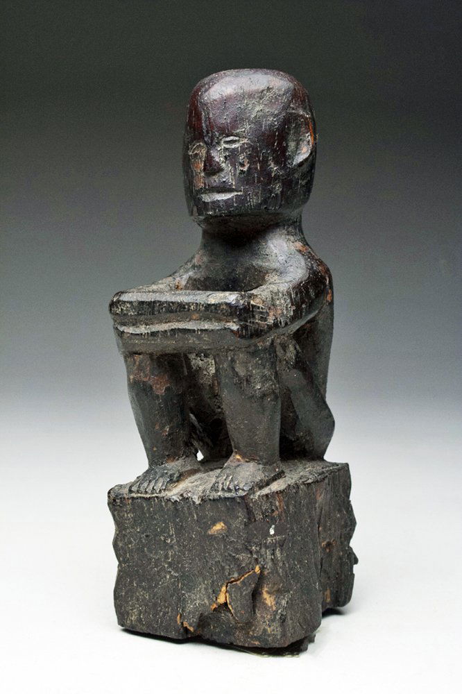 19th C. Ifugao Carved Wood Seated Male Bulul Figure (1 of 3)