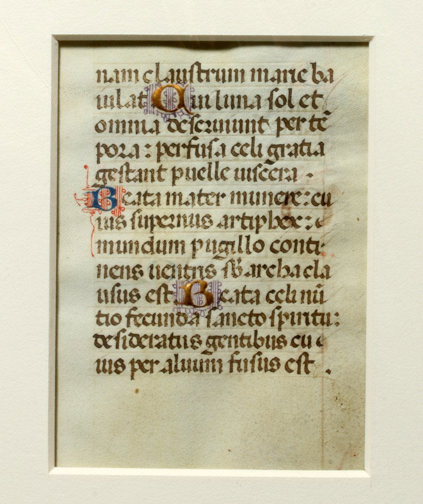 15th C. Medieval 2-Sided Book of Hours Leaf (1 of 4)