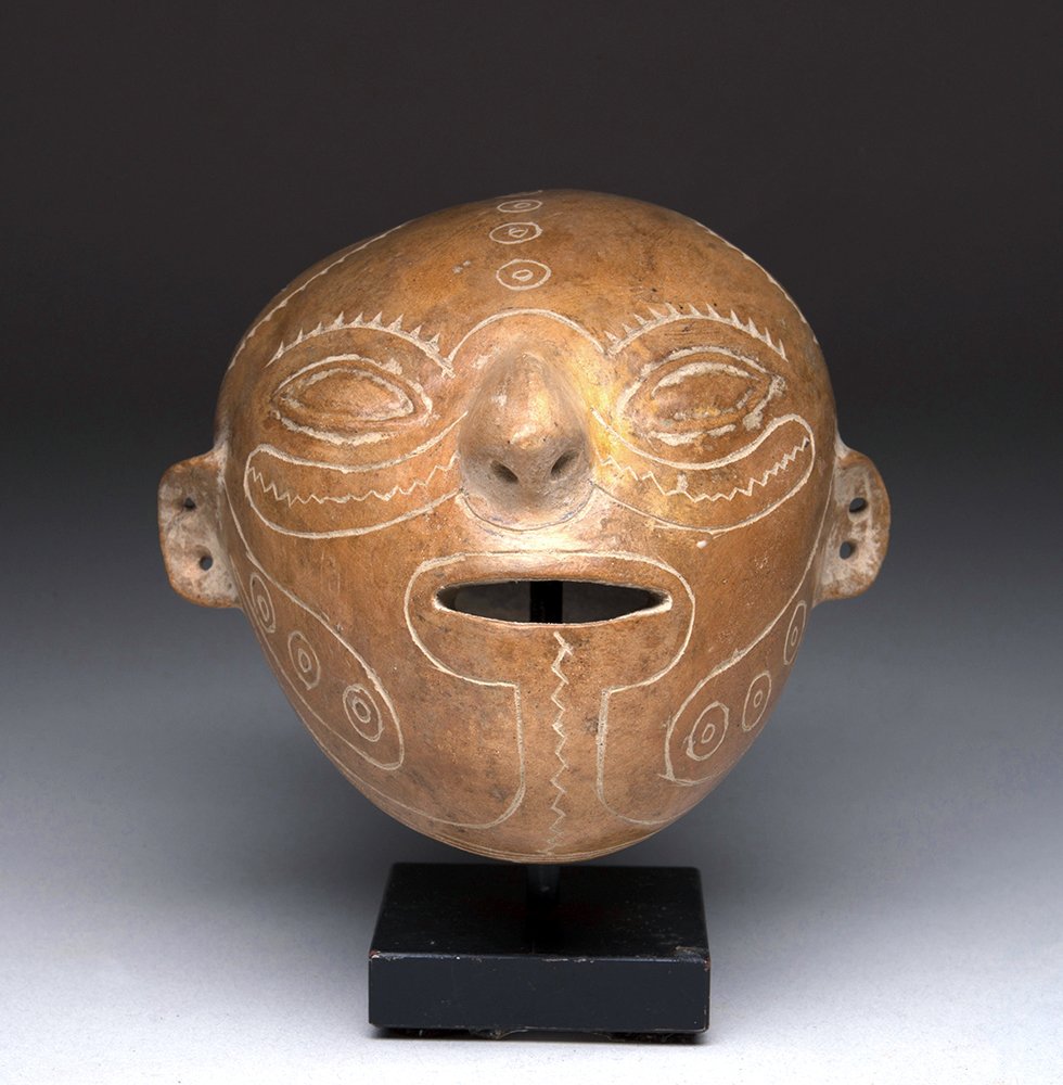 Jamacoaque Incised Head Sculpture / Mask, ex-Arnovick (1 of 7)