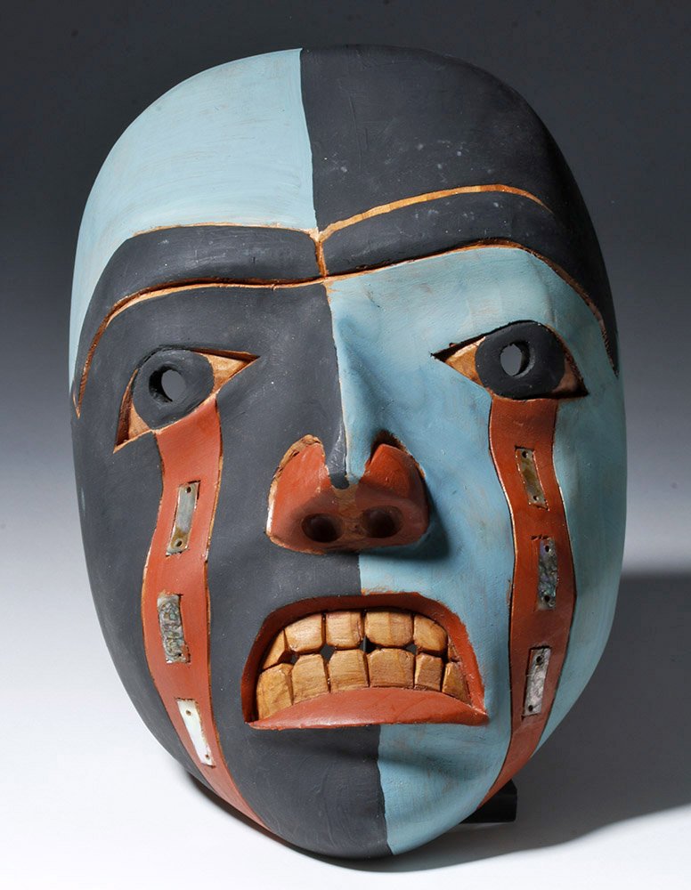 20th C. NW Coast Wood Painted Wood Face Mask (1 of 4)