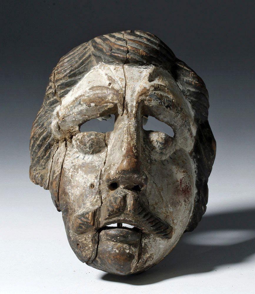 Early 20th C. Mexican Wood Dance Mask - Viejo (1 of 2)