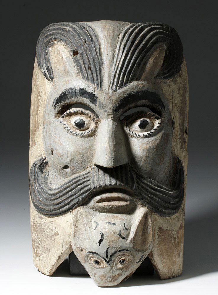 Mexican Guerrero Mask - Moor or Cortes & Animal (1 of 2)