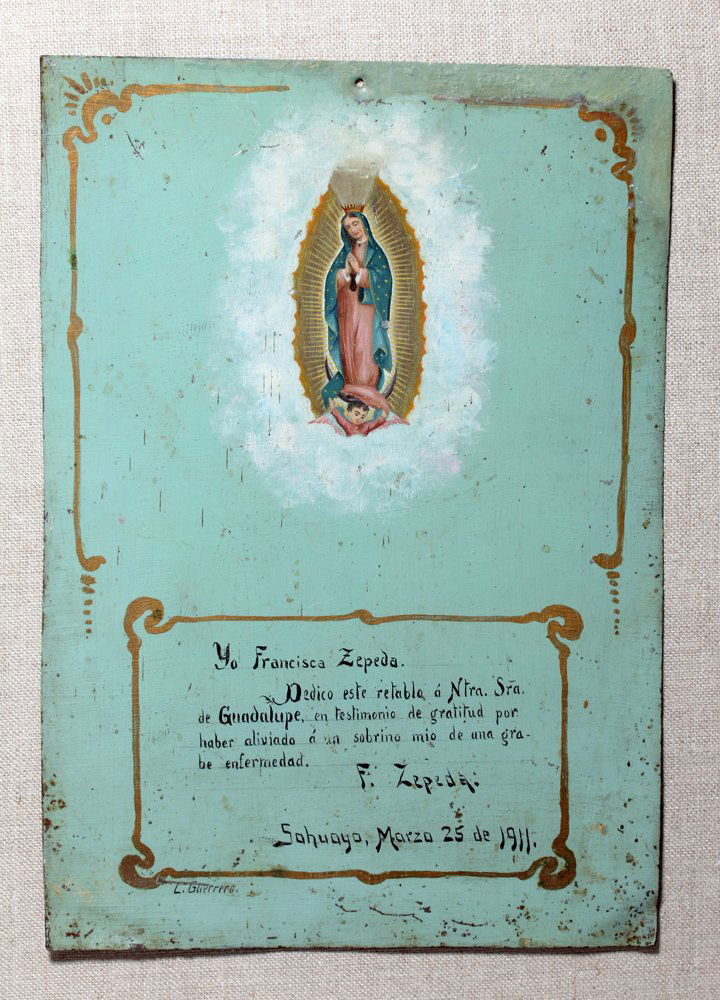 1911 Mexican Ex Voto - Dedicated to Virgin Guadalupe (1 of 2)