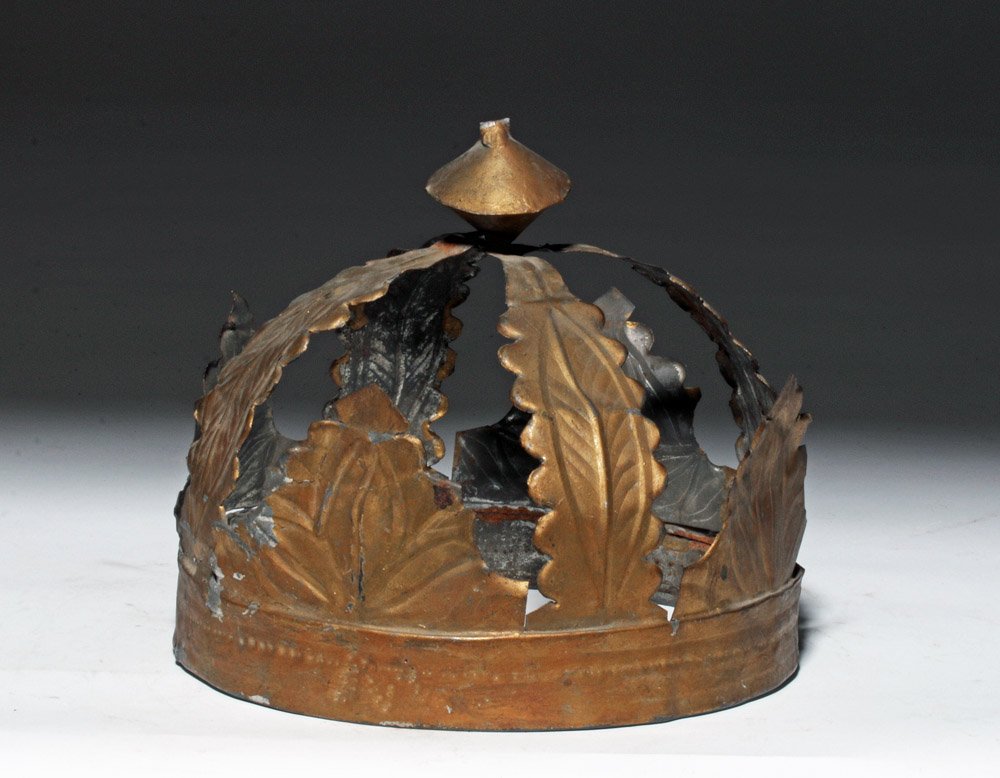 20th C. Spanish Colonial Gilded Tin Crown (1 of 3)