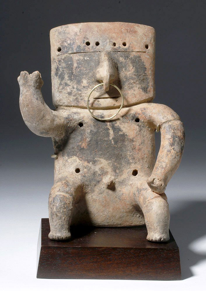Quimbaya Seated Figure w/ Gold Nose Ring (1 of 5)