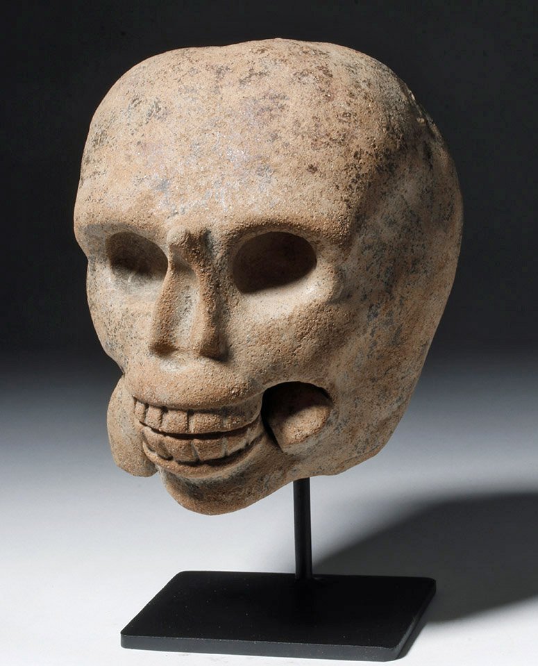 Macabre Veracruz Pottery Skull - Snake in Mouth (1 of 5)