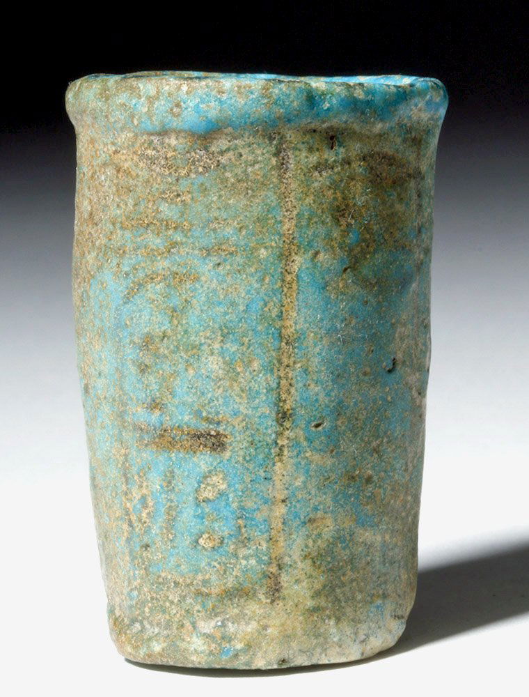 Egyptian New Kingdom Faience Cup w/ Cartouche (1 of 6)