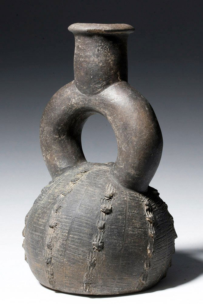 Chavin Black Ware Small Stirrup Jar (1 of 1)