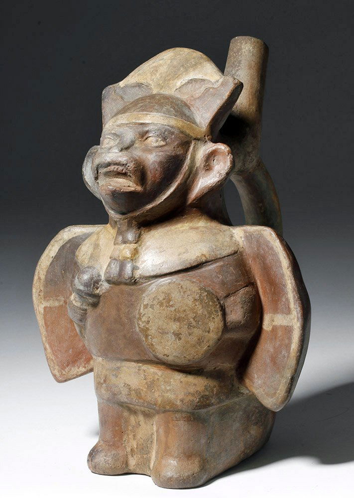 Moche Stirrup Vessel in form of Bat Warrior (1 of 8)