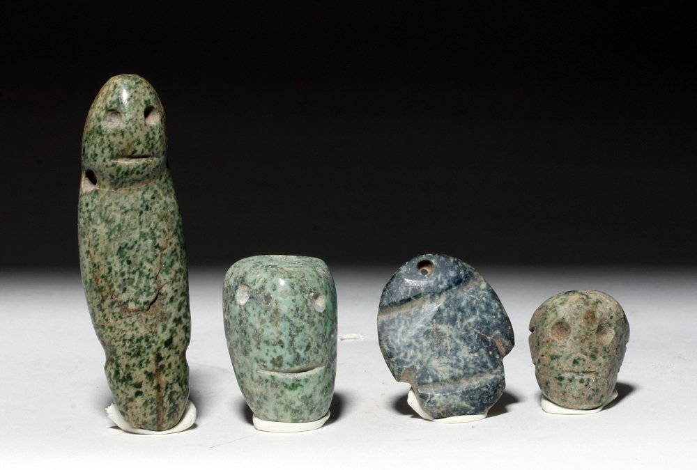 Lot of 4 Mezcala Stone Beads (1 of 2)