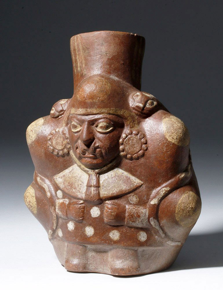 Moche Ai Apec Effigy Bichrome Terracotta Vessel (1 of 6)