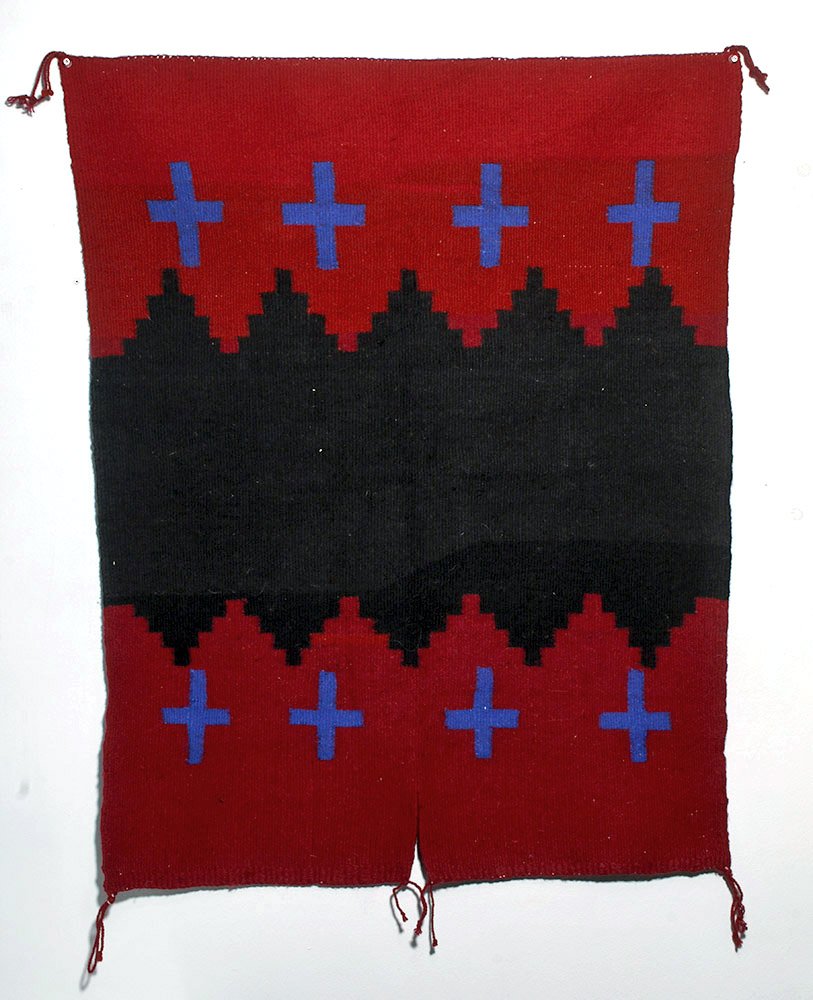 Colorful 1950s Navajo Wool Rug - Zigzag / Cross Motifs (1 of 8)