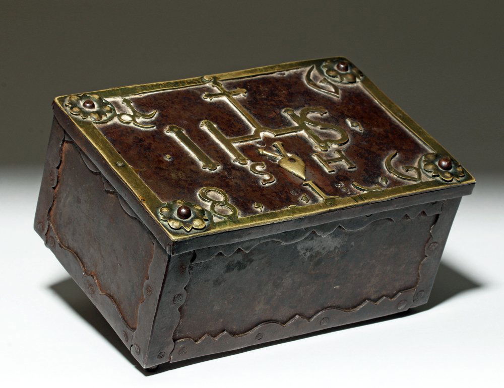17th C. German Iron / Brass Alms Box (1 of 3)