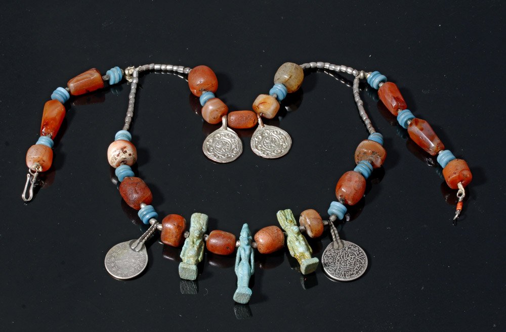 Ancient Egyptian Faience Amulets / Carnelian Beads (1 of 6)