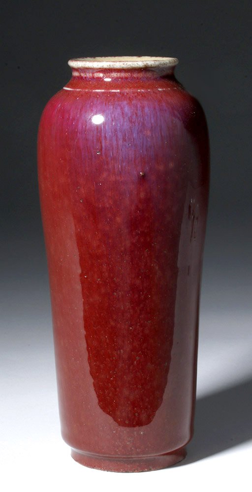 Chinese Ming Dynasty Oxblood Flambé Ceramic Vase (1 of 6)