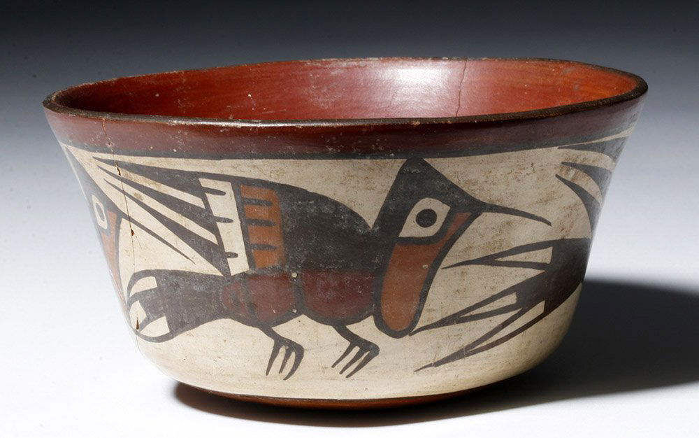 Nazca Polychrome Pottery Hummingbird Bowl (1 of 5)
