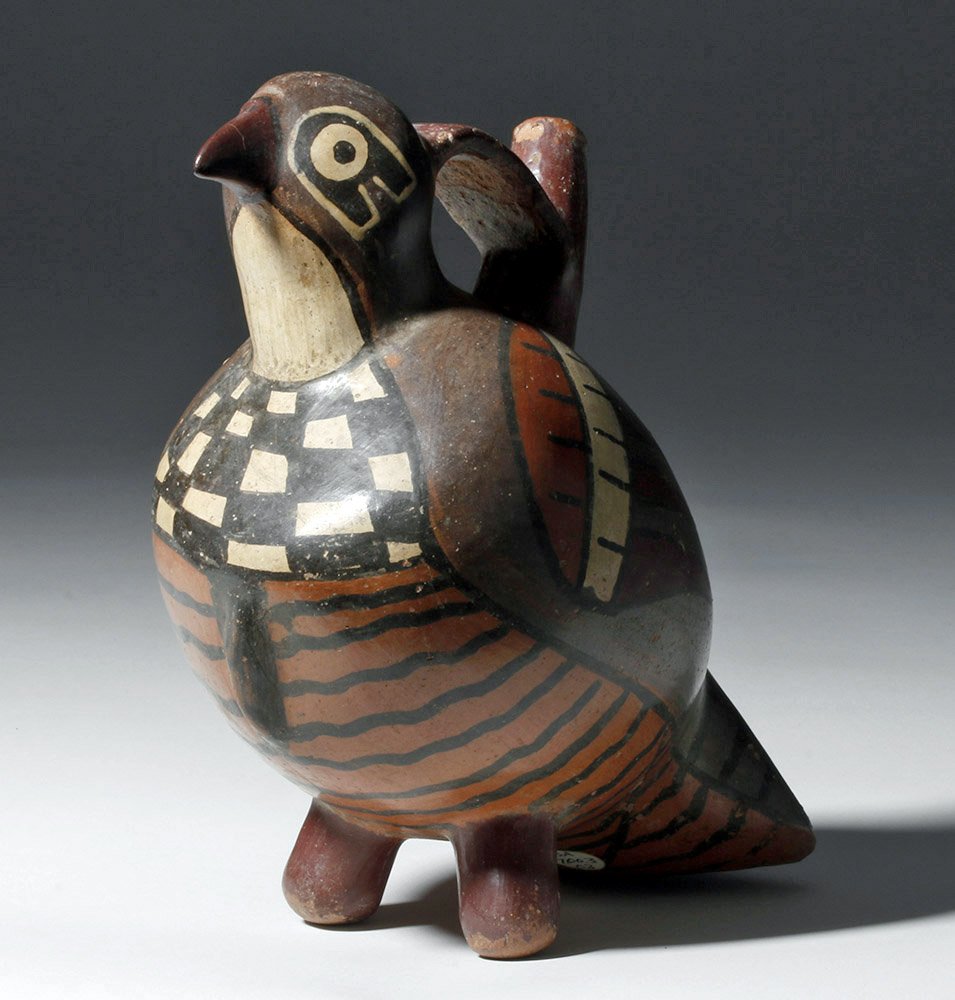 Very Fine Nazca Polychrome Bird Effigy Vessel (1 of 8)