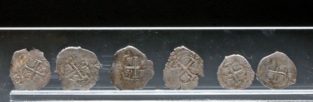 Group of 6 Spanish 1 Real Pirate Coins (1 of 2)
