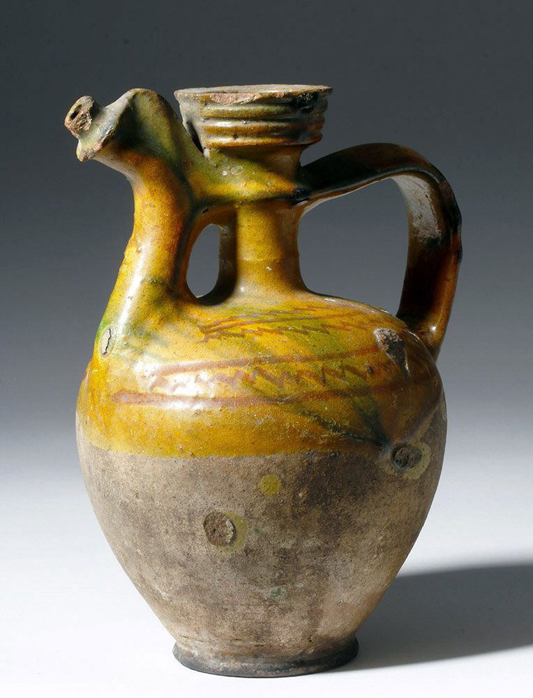 18th C. Spanish Glazed Terracotta Pouring Vessel (1 of 8)