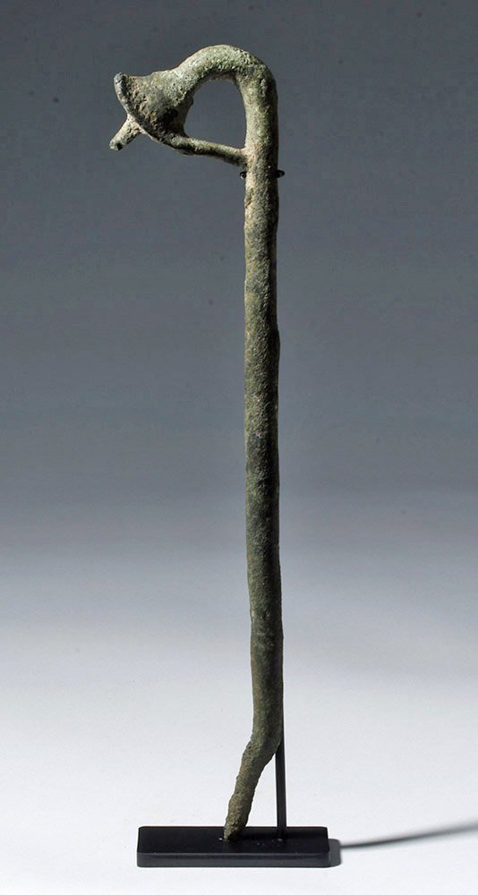 Rare Egyptian Bronze Sceptre - Lotus Flower (1 of 5)