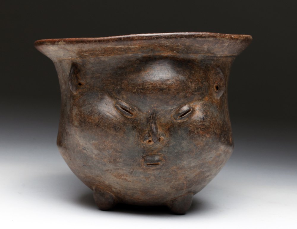 West Mexican Colima Brownware Face Jar (1 of 4)